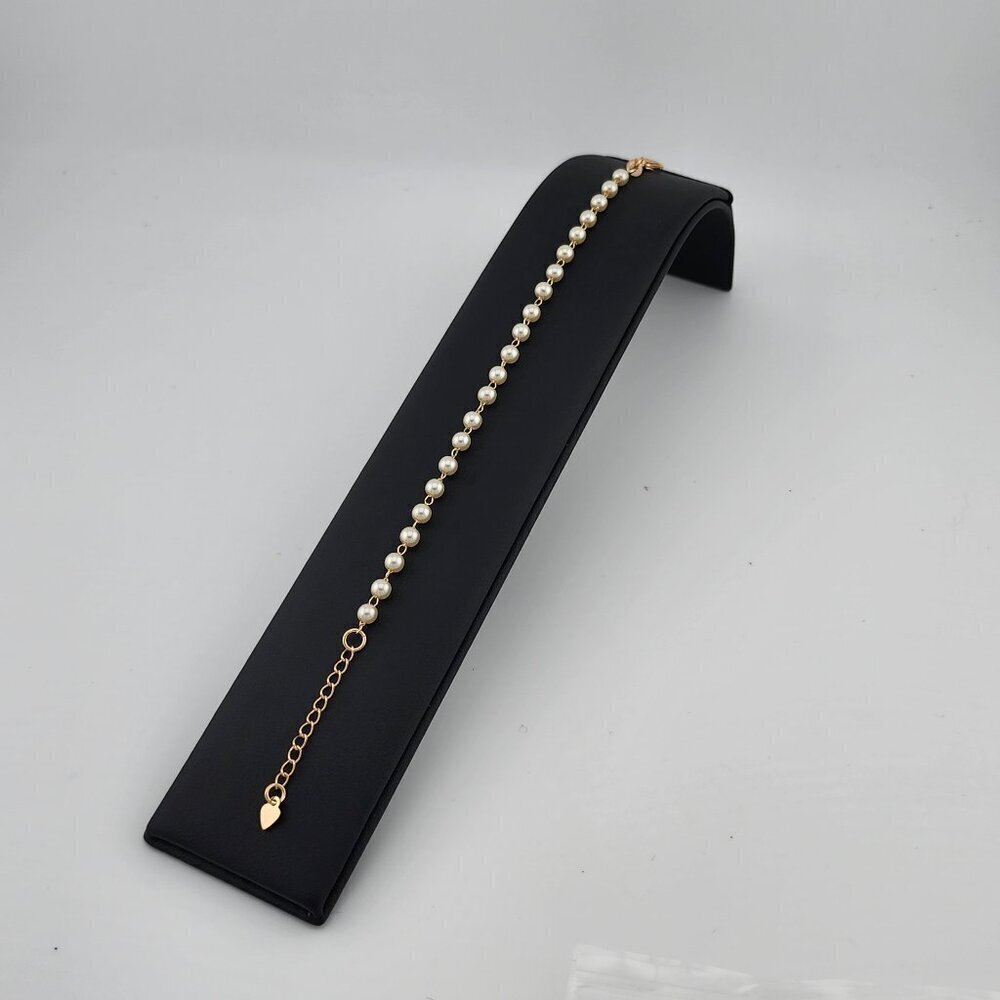 Brand New Brazilian 18k Gold Filled White beaded Bracelet
